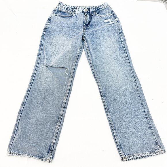 Good American Acid Wash Straight Leg Denim Jeans Ripped Size 4 / 27 - Picture 3 of 9